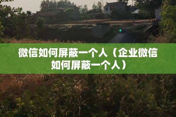 微信如何屏蔽一个人（企业微信如何屏蔽一个人）