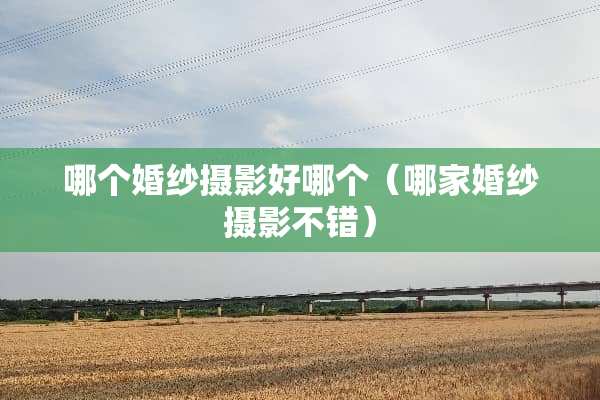 哪个婚纱摄影好哪个（哪家婚纱摄影不错）