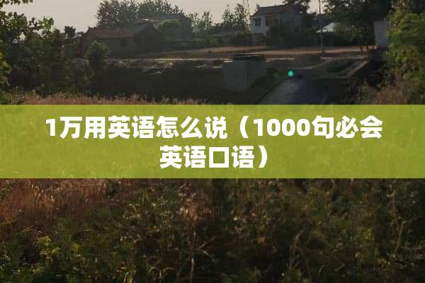 1万用英语怎么说(1000句必会英语口语) 1万用英语怎么说(1000句必会英语口语)