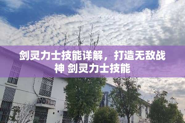 剑灵力士技能详解，打造无敌战神 剑灵力士技能