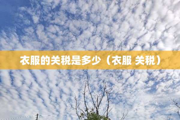 衣服的关税是多少(衣服 关税) 衣服的关税是多少(衣服 关税)