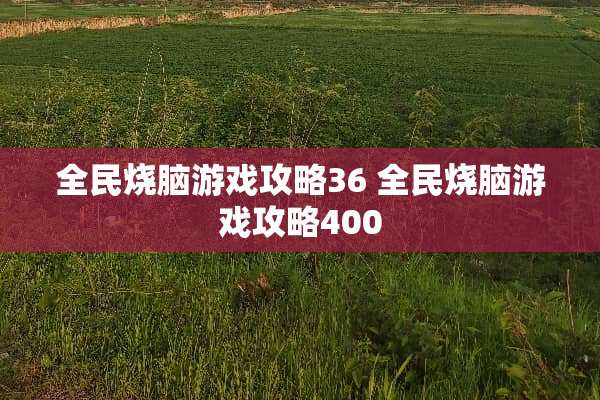 全民烧脑游戏攻略36 全民烧脑游戏攻略400