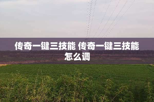 传奇一键三技能 传奇一键三技能怎么调