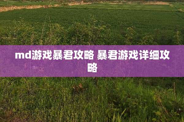 md游戏暴君攻略 暴君游戏详细攻略