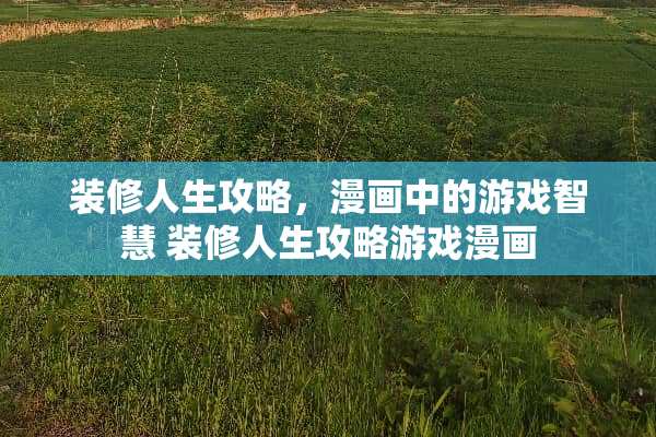 装修人生攻略，漫画中的游戏智慧 装修人生攻略游戏漫画