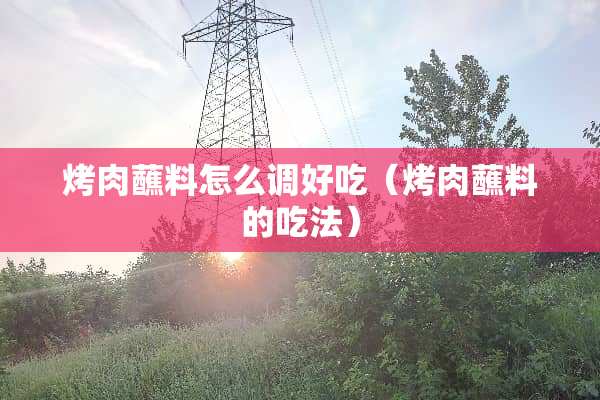 烤肉蘸料怎么调好吃（烤肉蘸料的吃法）