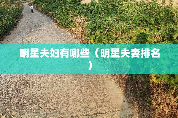 明星夫妇有哪些（明星夫妻排名）