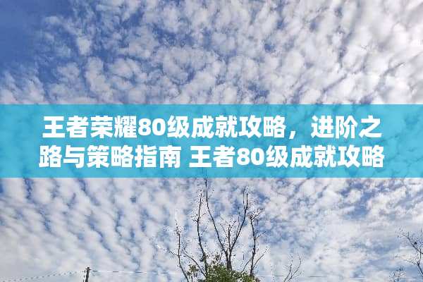 王者荣耀80级成就攻略，进阶之路与策略指南 王者80级成就攻略游戏