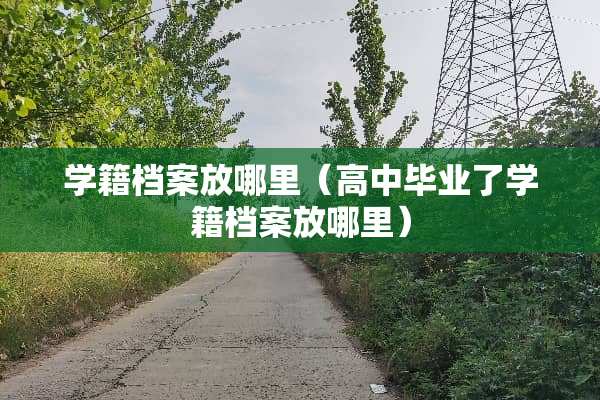 学籍档案放哪里(高中毕业了学籍档案放哪里) 学籍档案放哪里(高中毕业了学籍档案放哪里)