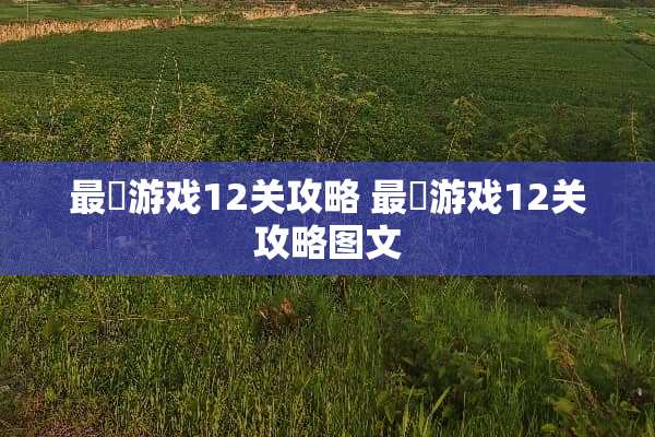 最囧游戏12关攻略 最囧游戏12关攻略图文