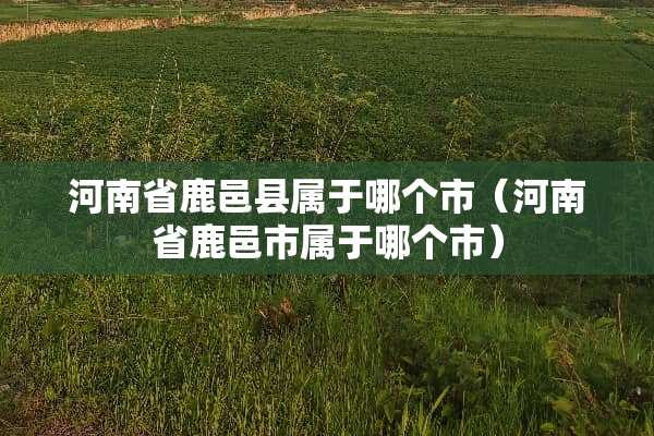 河南省鹿邑县属于哪个市(河南省鹿邑市属于哪个市) 河南省鹿邑县属于哪个市(河南省鹿邑市属于哪个市)