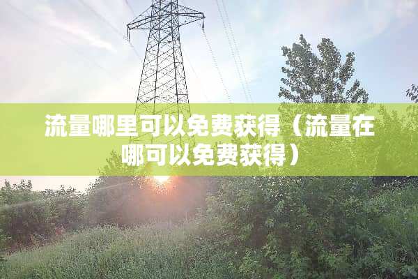 流量哪里可以免费获得(流量在哪可以免费获得) 流量哪里可以免费获得(流量在哪可以免费获得)