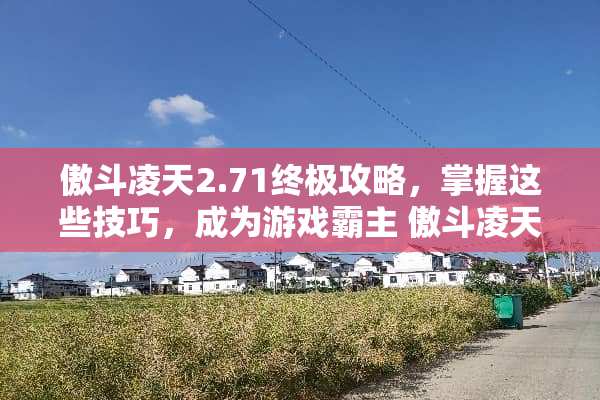傲斗凌天2.71终极攻略,掌握这些技巧,成为游戏霸主 傲斗凌天2.71攻略 傲斗凌天2.71终极攻略,掌握这些技巧,成为游戏霸主 傲斗凌天2.71攻略