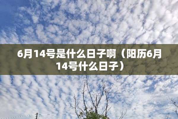6月14号是什么日子啊（阳历6月14号什么日子）