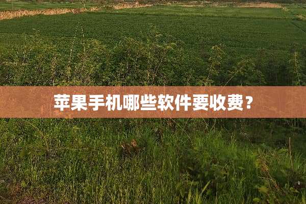 苹果手机哪些软件要收费？