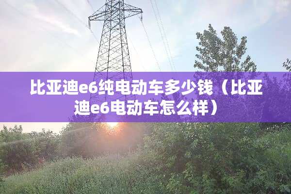 比亚迪e6纯电动车多少钱（比亚迪e6电动车怎么样）