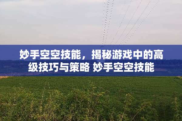 妙手空空技能，揭秘游戏中的高级技巧与策略 妙手空空技能