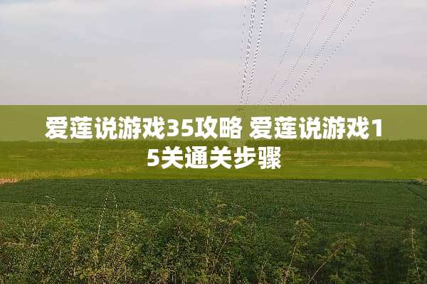 爱莲说游戏35攻略 爱莲说游戏15关通关步骤 爱莲说游戏35攻略 爱莲说游戏15关通关步骤