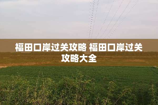 福田口岸过关攻略 福田口岸过关攻略大全