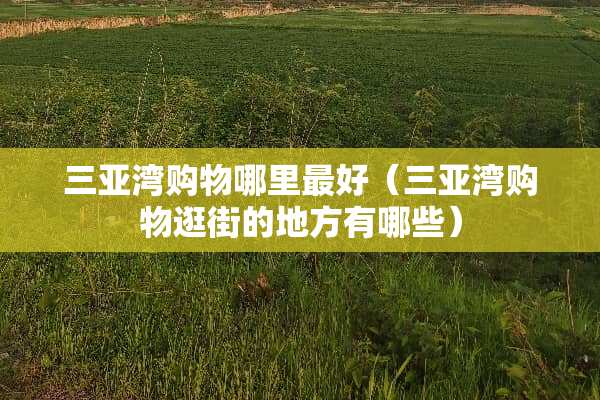 三亚湾购物哪里最好(三亚湾购物逛街的地方有哪些) 三亚湾购物哪里最好(三亚湾购物逛街的地方有哪些)