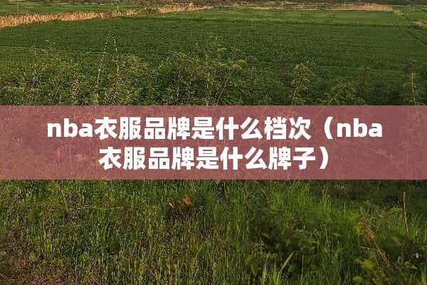 nba衣服品牌是什么档次（nba衣服品牌是什么牌子）