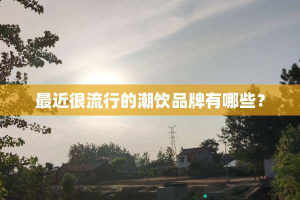 最近很流行的潮饮品牌有哪些？