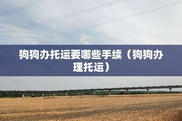 狗狗办托运要哪些手续（狗狗办理托运）
