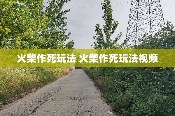 火柴作死玩法 火柴作死玩法视频 火柴作死玩法 火柴作死玩法视频