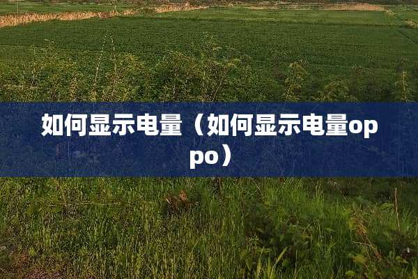 如何显示电量（如何显示电量oppo）