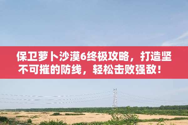 保卫萝卜沙漠6终极攻略，打造坚不可摧的防线，轻松击败强敌！ 保卫萝卜沙漠6攻略