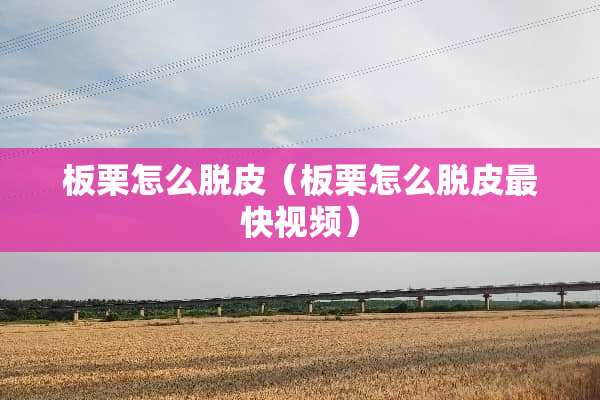 板栗怎么脱皮(板栗怎么脱皮最快视频) 板栗怎么脱皮(板栗怎么脱皮最快视频)