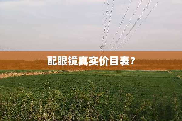 配眼镜真实价目表？