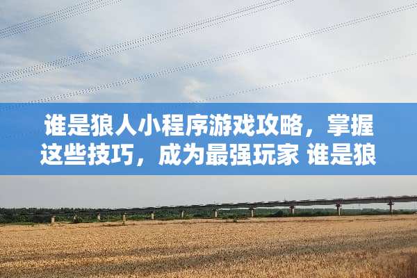 谁是狼人小程序游戏攻略，掌握这些技巧，成为最强玩家 谁是狼人小程序游戏攻略