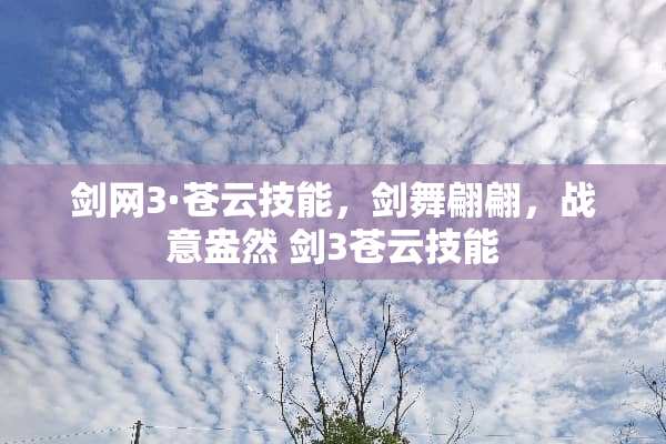 剑网3·苍云技能,剑舞翩翩,战意盎然 剑3苍云技能 剑网3·苍云技能,剑舞翩翩,战意盎然 剑3苍云技能