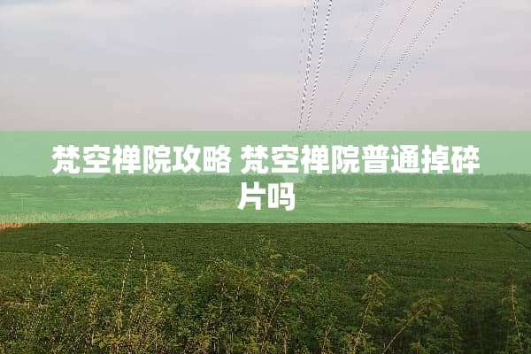 梵空禅院攻略 梵空禅院普通掉碎片吗