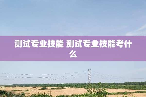 测试专业技能 测试专业技能考什么 测试专业技能 测试专业技能考什么