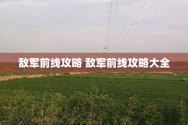 敌军前线攻略 敌军前线攻略大全