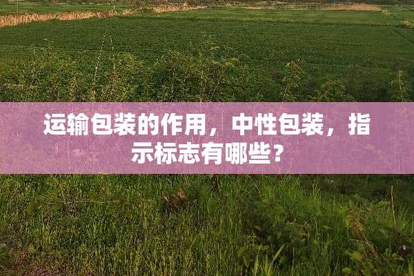 运输包装的作用，中性包装，指示标志有哪些？