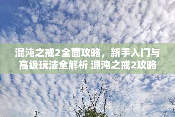 混沌之戒2全面攻略，新手入门与高级玩法全解析 混沌之戒2攻略