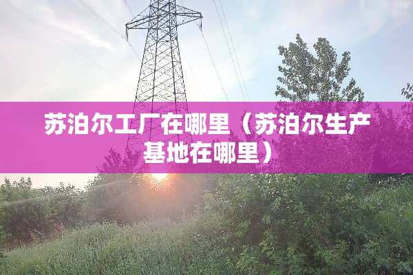 苏泊尔工厂在哪里（苏泊尔生产基地在哪里）