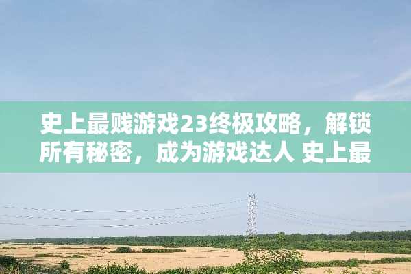 史上最贱游戏23终极攻略，解锁所有秘密，成为游戏达人 史上最贱游戏23攻略