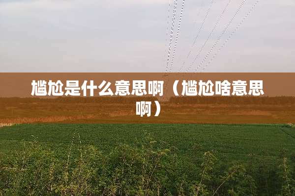 尴尬是什么意思啊（尴尬啥意思啊）