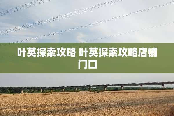 叶英探索攻略 叶英探索攻略店铺门口