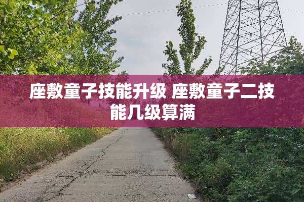 座敷童子技能升级 座敷童子二技能几级算满