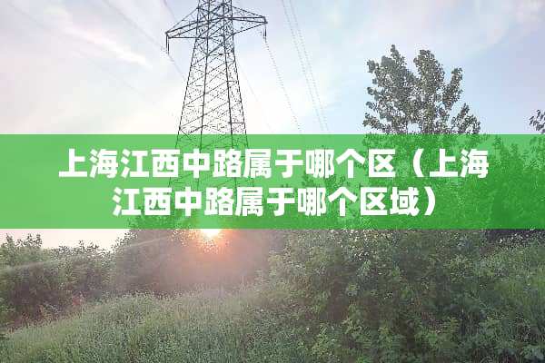 上海江西中路属于哪个区（上海江西中路属于哪个区域）