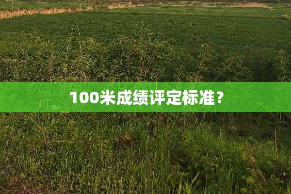100米成绩评定标准？