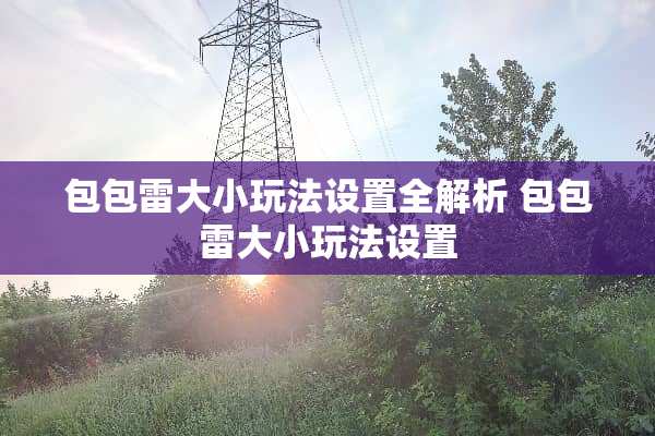 包包雷大小玩法设置全解析 包包雷大小玩法设置 包包雷大小玩法设置全解析 包包雷大小玩法设置
