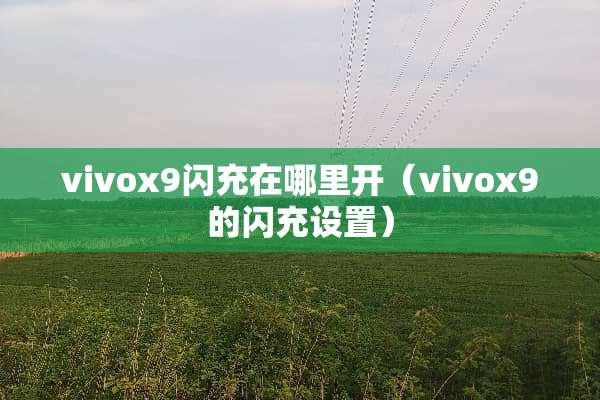 vivox9闪充在哪里开(vivox9的闪充设置) vivox9闪充在哪里开(vivox9的闪充设置)
