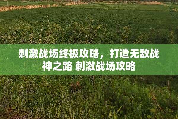 刺激战场终极攻略，打造无敌战神之路 刺激战场攻略