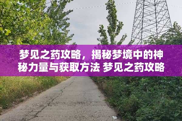 梦见之药攻略,揭秘梦境中的神秘力量与获取方法 梦见之药攻略 梦见之药攻略,揭秘梦境中的神秘力量与获取方法 梦见之药攻略